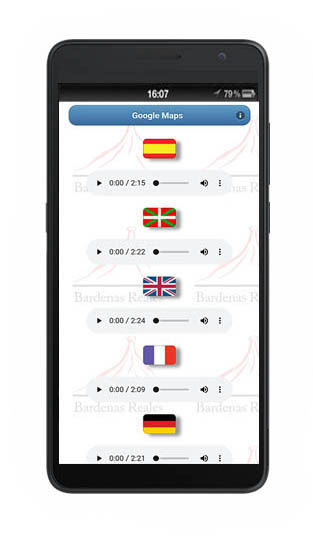 Audio guia disponível em várias línguas