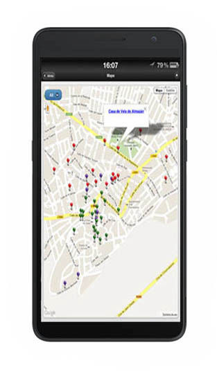 Mapa com localização GPS  para áudio-guias AG95